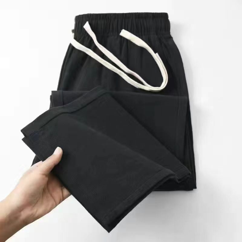 High-End Quality! Linen Pants Men'S Summer Thin Loose Straight Pants Cotton And Linen Pants Men'S Casual Ramie Pants - Image 1